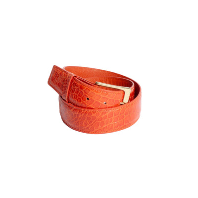 Premium Orange Glazed Alligator Full Skin Belt