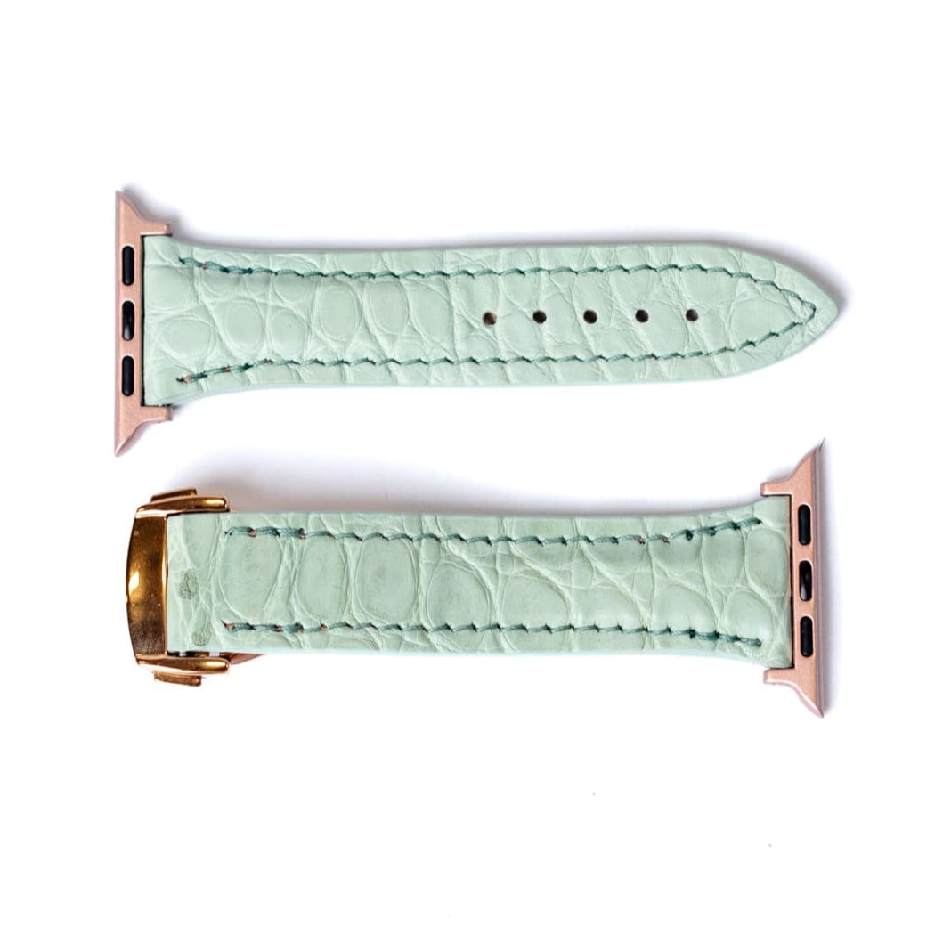 Bracelet Apple Watch Alligator Mat Vert