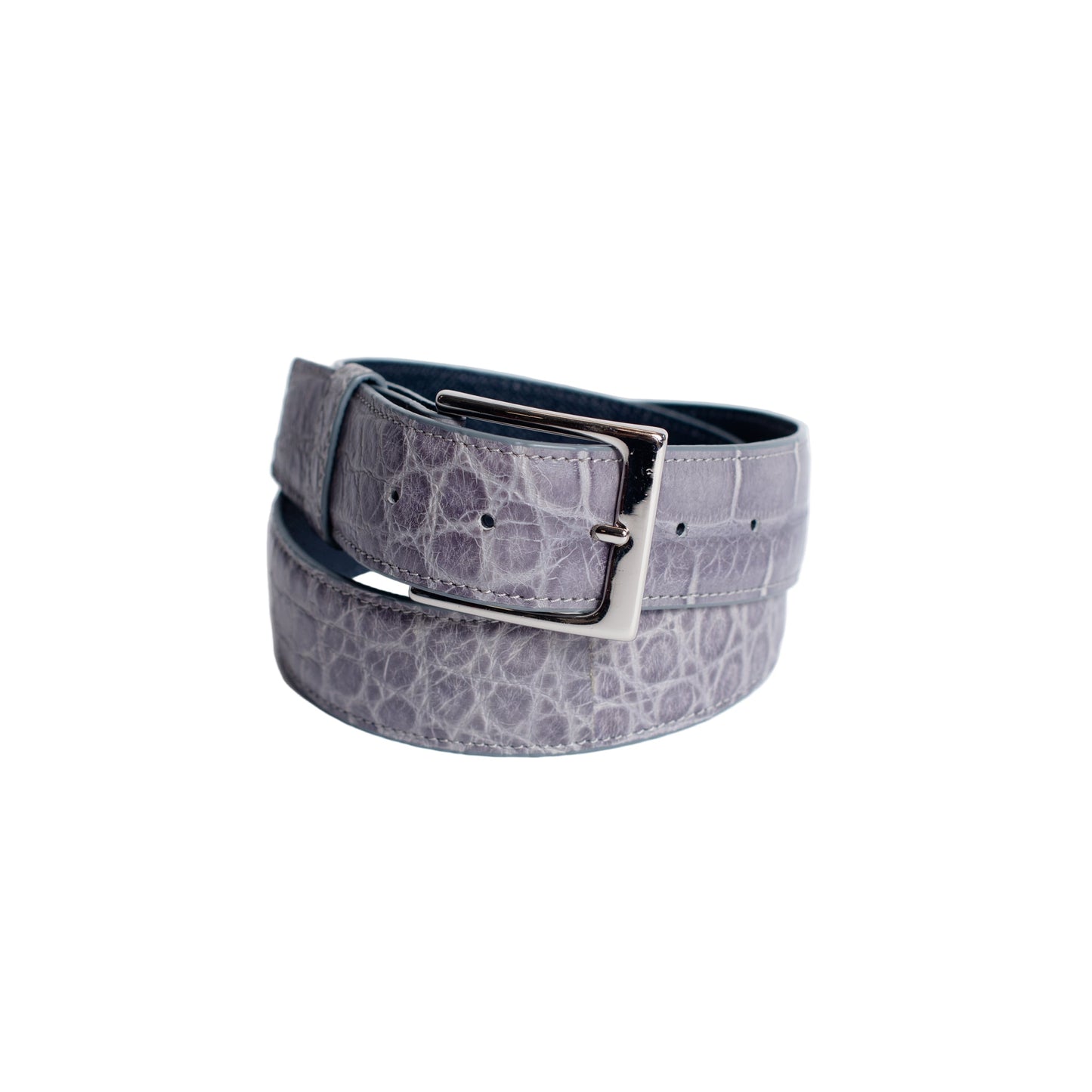 Ceinture en cuir pleine peau gris mat premium