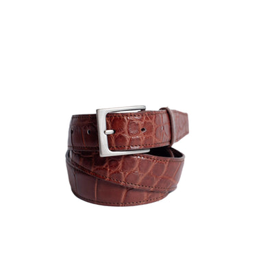 Ceinture en Cuir Complet en Brun Mat Moyen