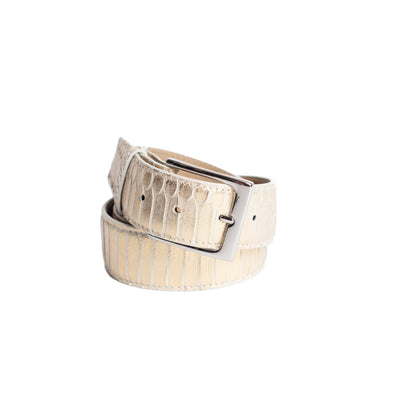 Full Skin Metallic Gold Python Belt