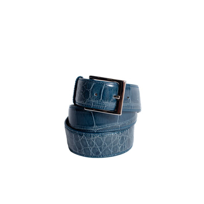 Ceinture en cuir pleine fleur premium en finition denim
