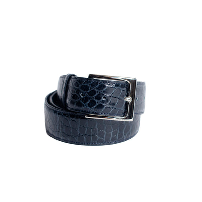 Midnight Navy Glazed Full Skin Belt
