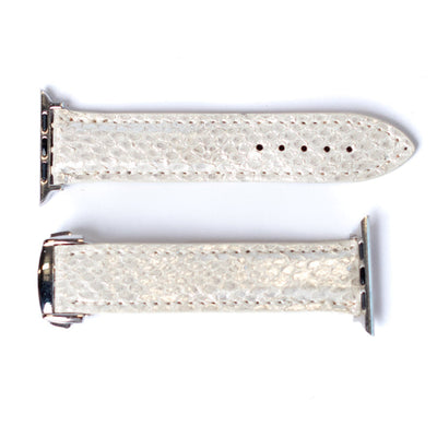 Silver Metallic Python Apple Watch Band