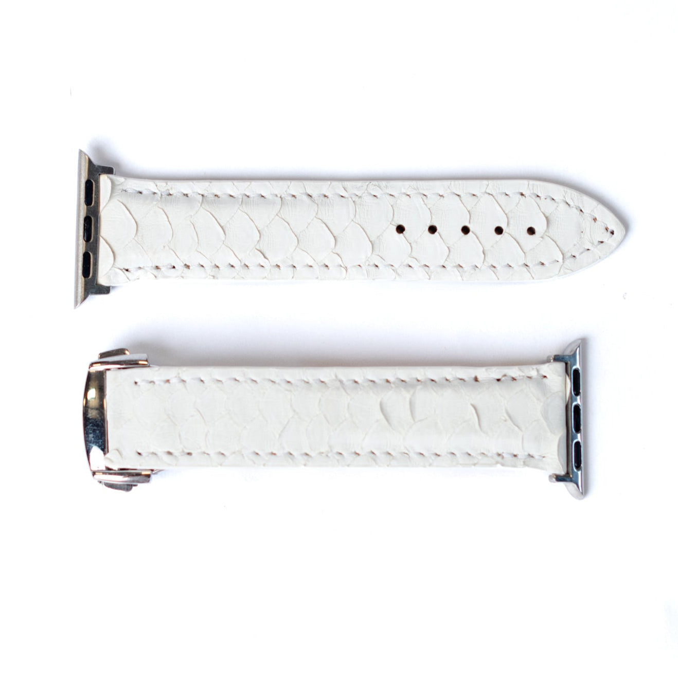 Banda de Apple Watch de Piel de Pitón Blanca Premium