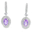 Boucles d'oreilles pendantes en améthyste et diamant de 0,93 ct en or blanc 10KT