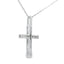 Colgante de Cruz de Diamante de 0.07ct en Oro Blanco de 10KT