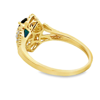Natural 1.13ct Sapphire Diamond Ring in 14KT Yellow Gold