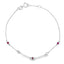 Natural Ruby and Diamond Bracelet in 14KT White Gold