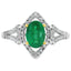 Genuine .94ct Emerald Diamond Ring in 14KT White Gold