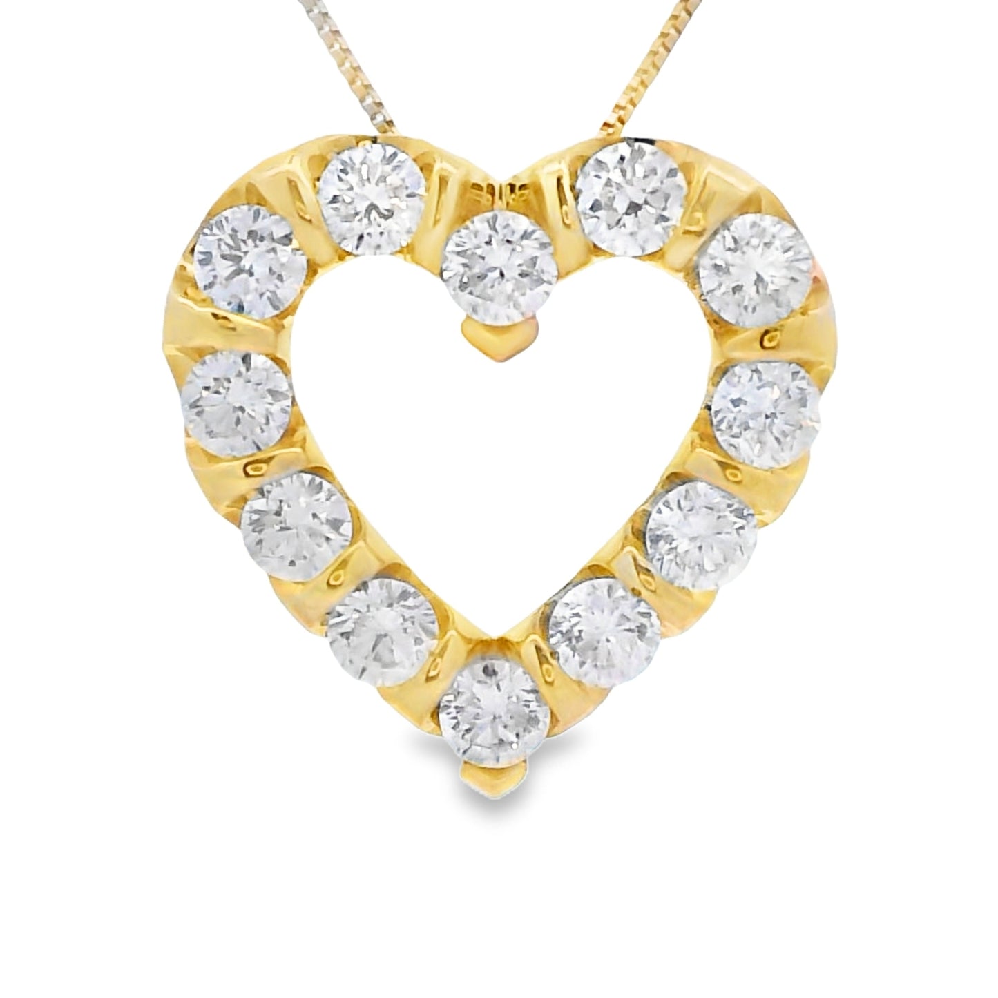 Lab Grown Diamond Heart Pendant in 10KT Yellow Gold