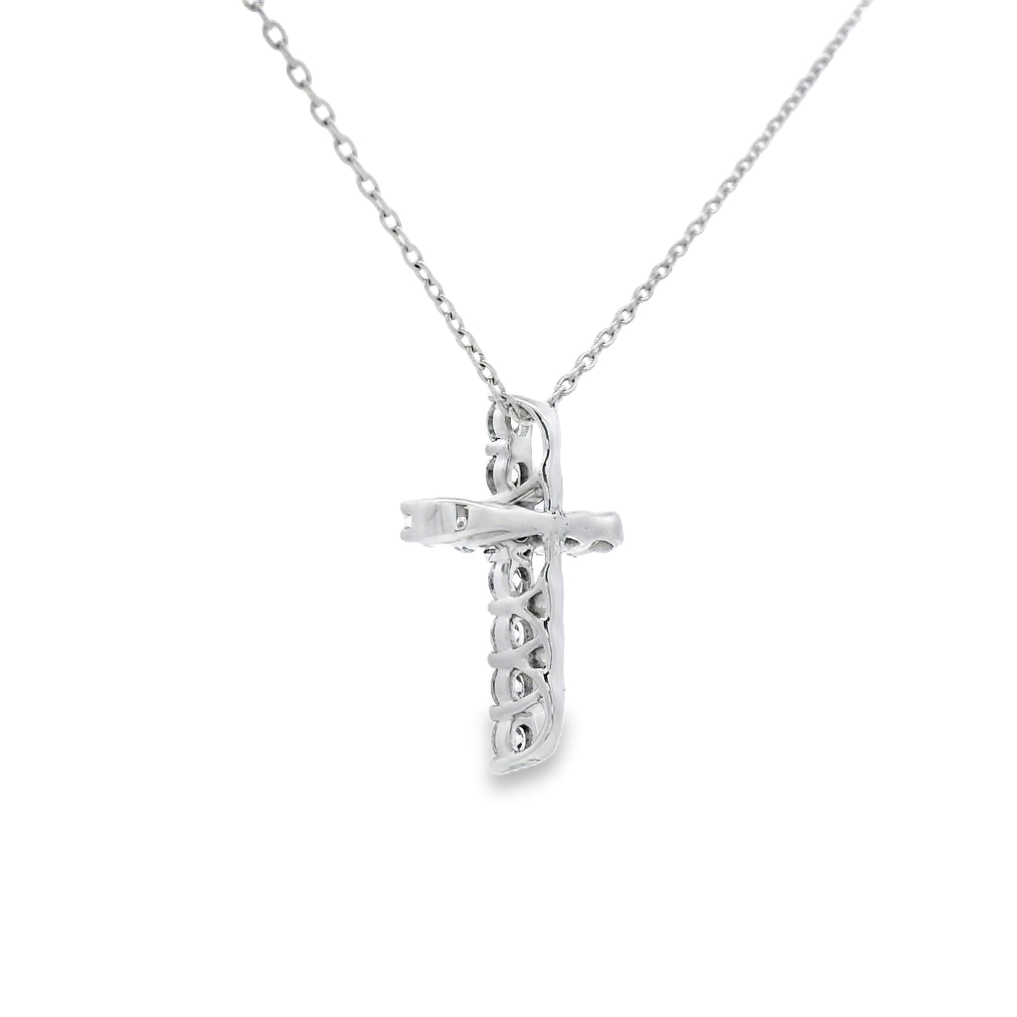 Colgante de Cruz de Diamante de 0.35ct en Oro Blanco de 14KT