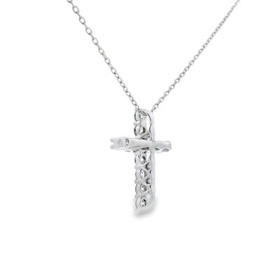 Pendentif Croix en Diamant de 0,35 ct en Or Blanc 14KT