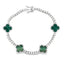Moissanite Malachite Tennis Bracelet in Sterling Silver