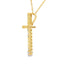 Pendentif Croix en Diamant de 0,19 ct en Or Jaune 14KT