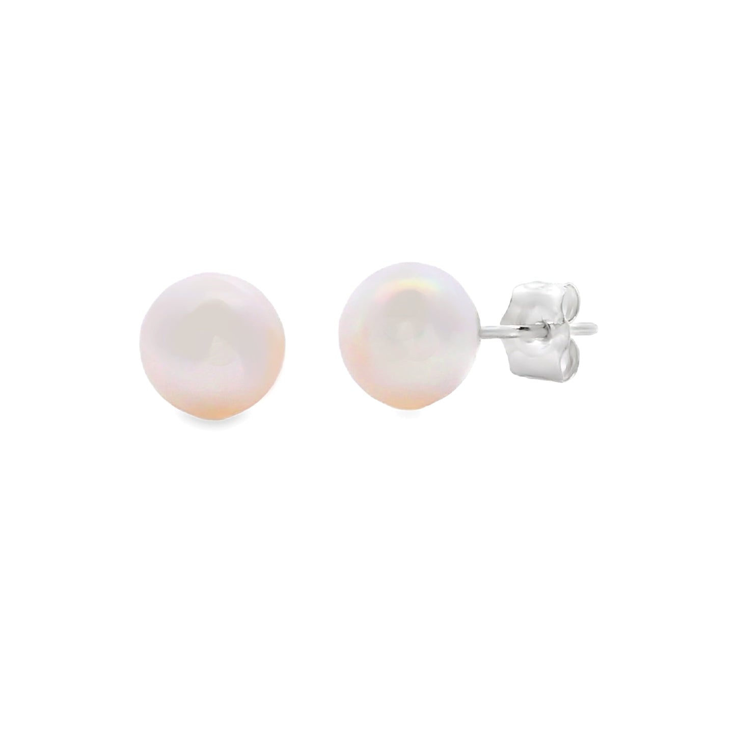 Boucles d'oreilles en perles d'eau douce naturelles en or blanc 14KT