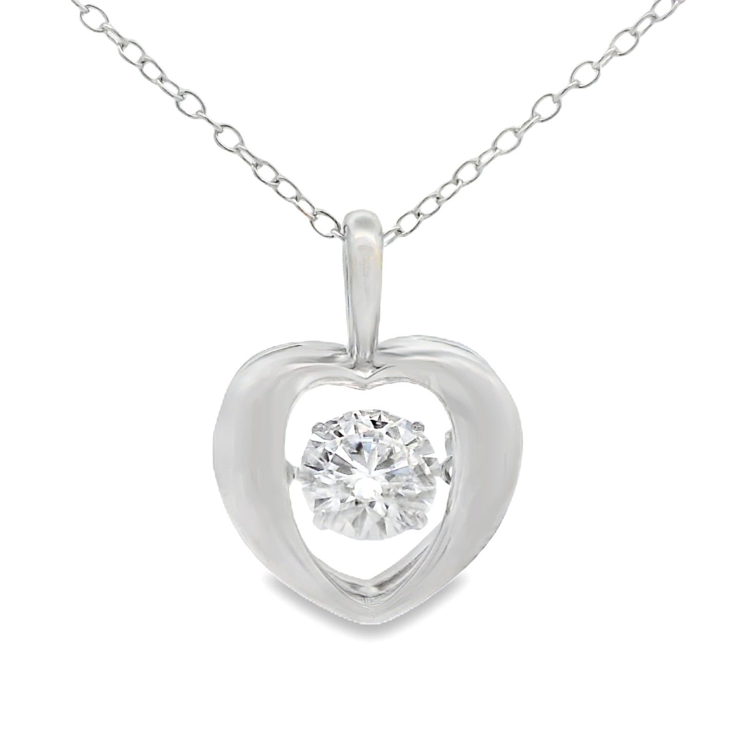 Colgante de Corazón de Moissanita de 1.00ct en Plata Esterlina