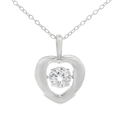 Pendentif en cœur Moissanite de 1,00 ct en argent sterling