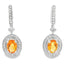 Boucles d'oreilles pendantes en diamant citrine de 1,06 ct en or blanc 10KT