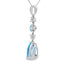 Elegant Blue Topaz and Diamond Pendant in 10KT White Gold
