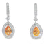 .89ct Citrine Diamond Dangle Earrings in 10KT White Gold