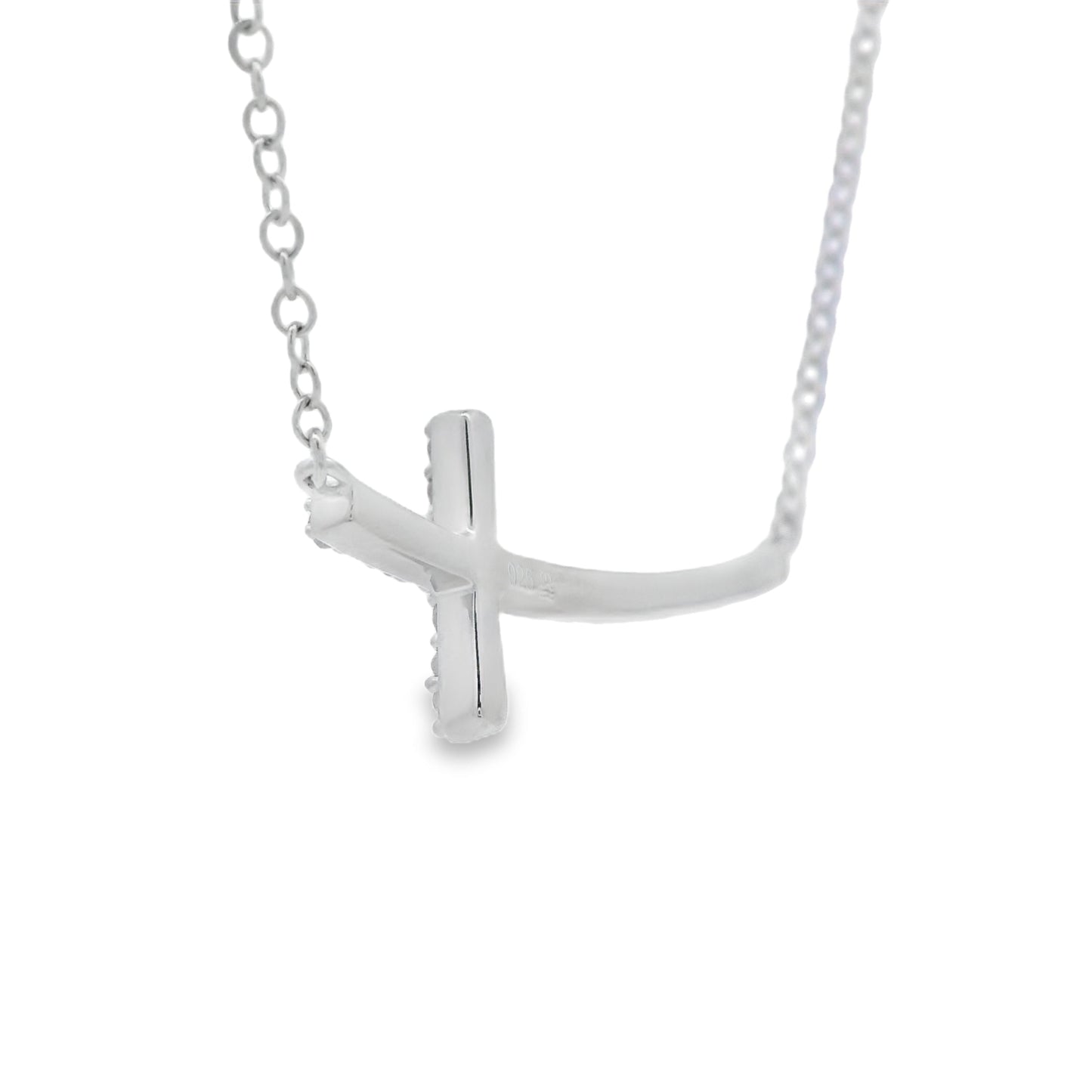 Pendentif Croix en Diamant de 0,26 ct en Argent Sterling