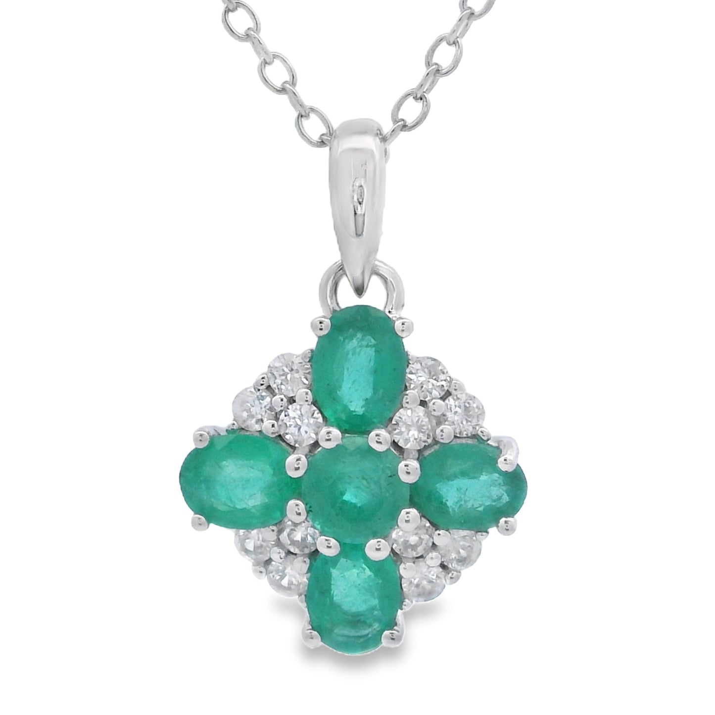 Pendentif de mode en zircon émeraude de 1,09 ct en argent sterling