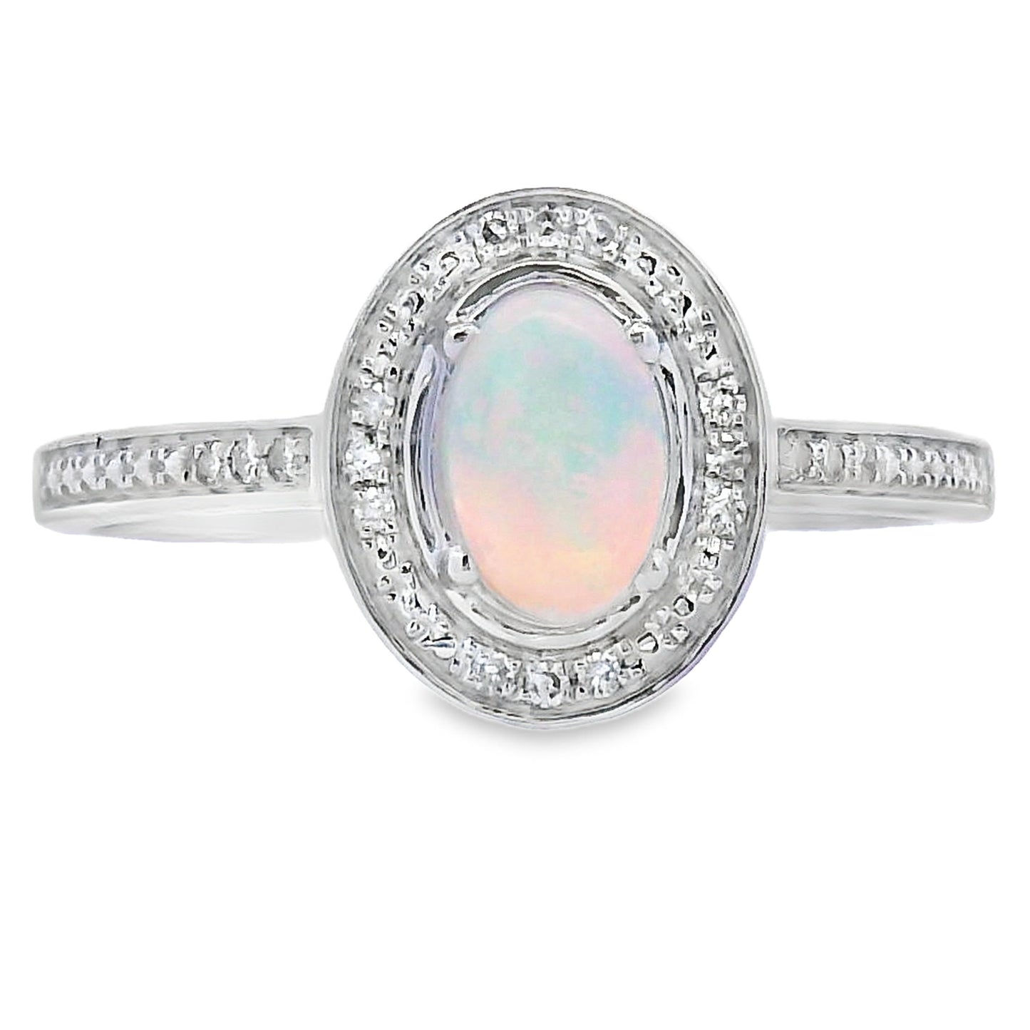 Genuine .36ct Opal Diamond Ring in 10KT White Gold