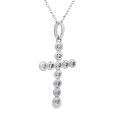 .12ct Diamond Cross Pendant in 14KT White Gold