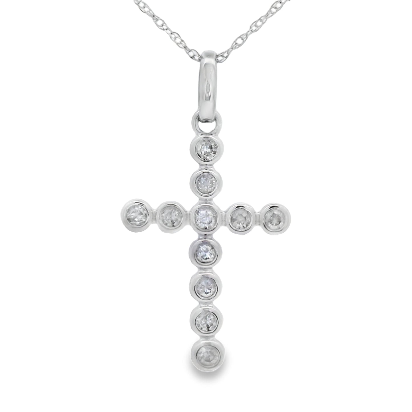 .20ct Diamond Cross Pendant in 14KT White Gold