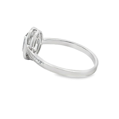.61ct Anillo de Topacio Fuego Místico y Diamante en Oro Blanco de 10KT