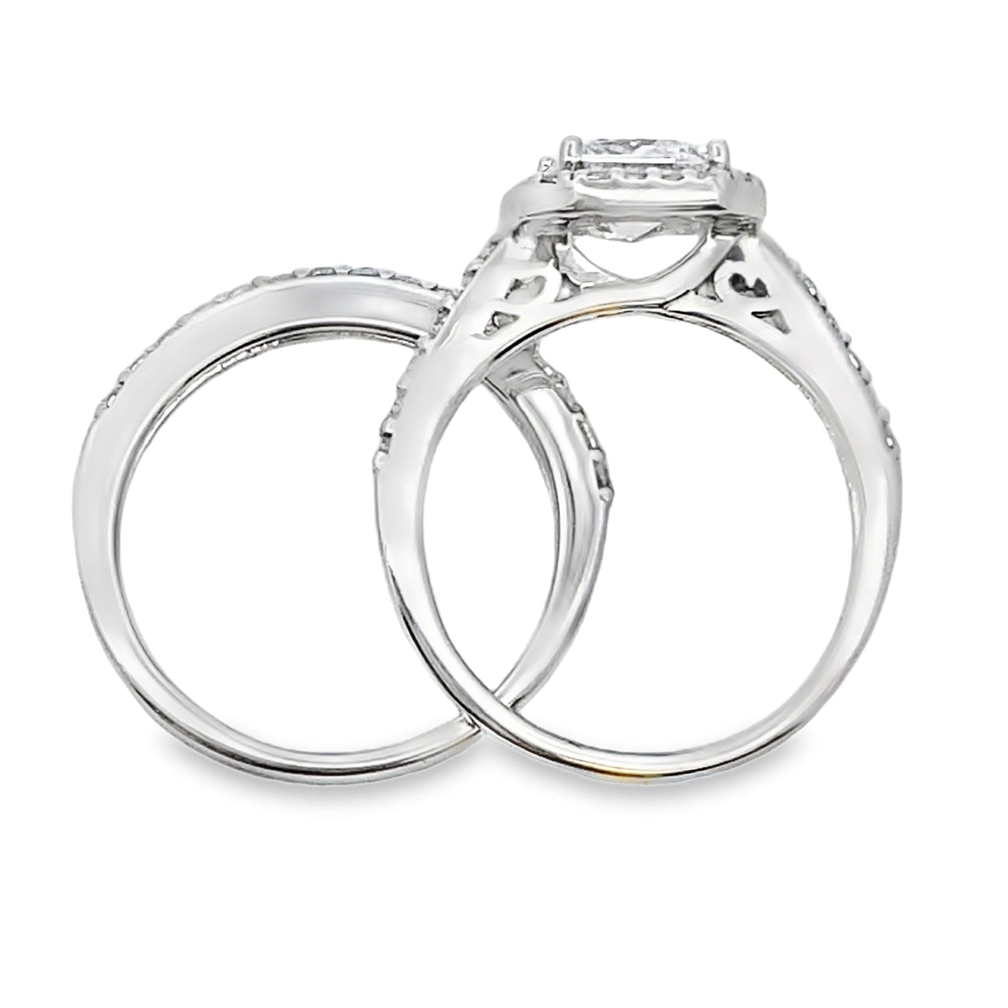 Elegant Natural Cubic Zirconia Engagement Ring in Sterling Silver