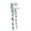 2.02ct Emerald Zircon Dangle Earrings in Sterling Silver