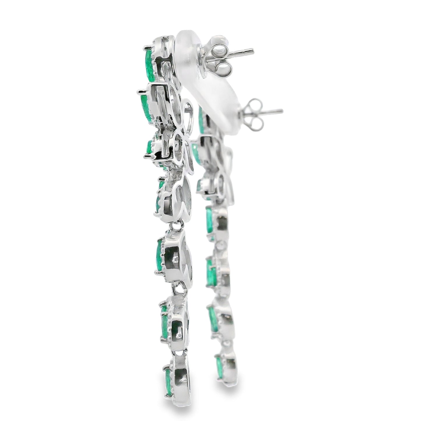 2.02ct Emerald Zircon Dangle Earrings in Sterling Silver
