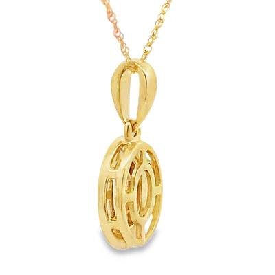 .44ct Quartz Diamond Pendant in 10KT Yellow Gold
