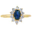 Genuine .63ct Sapphire Diamond Ring in 10KT Yellow Gold