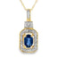 Sapphire Diamond Fashion Pendant in 10KT Yellow Gold