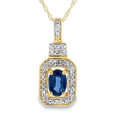 Pendentif de mode en diamant saphir en or jaune 10KT