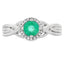 Genuine .58ct Emerald Zircon Ring in Sterling Silver