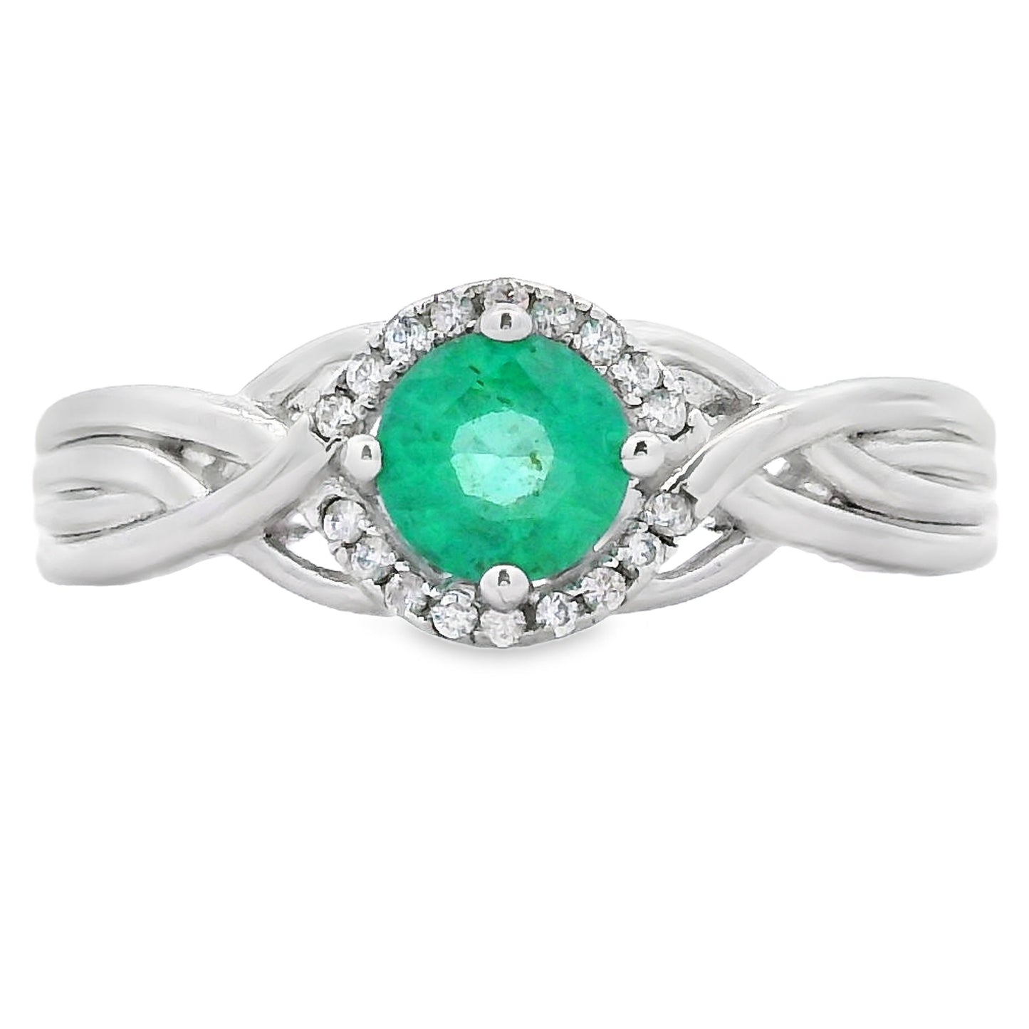 Genuine .58ct Emerald Zircon Ring in Sterling Silver
