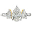 Anillo de 3 piedras con diamante cultivado en laboratorio de 1.50 quilates en oro amarillo de 14KT
