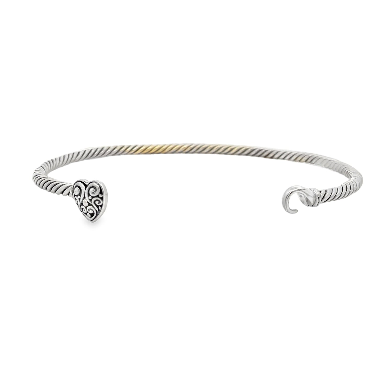 Bracelet jonc élégant en argent sterling avec or 18KT