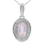 Rose Quartz and Diamond Pendant in 10KT White Gold