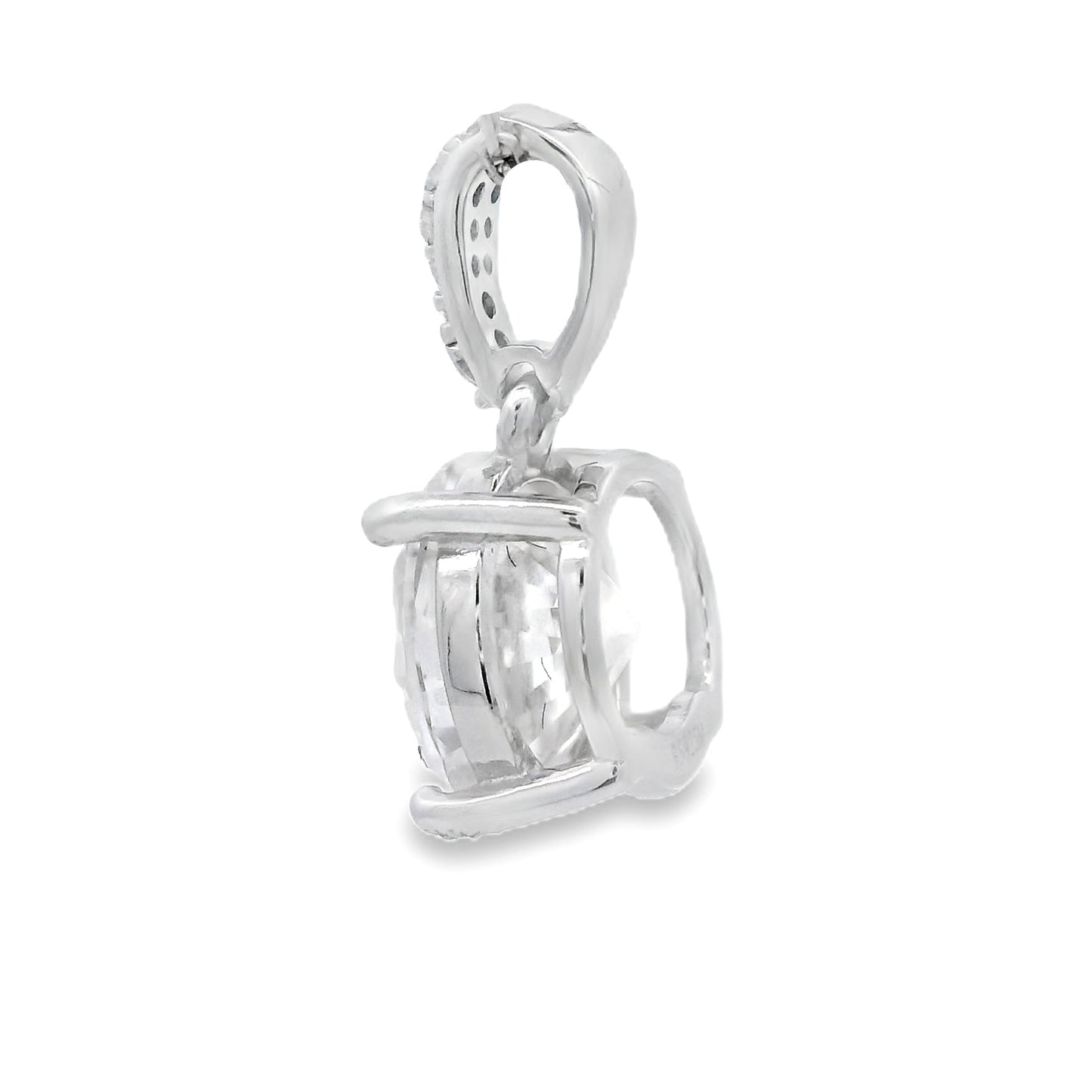 Natural 3.00ct Moissanite Pendant in Sterling Silver