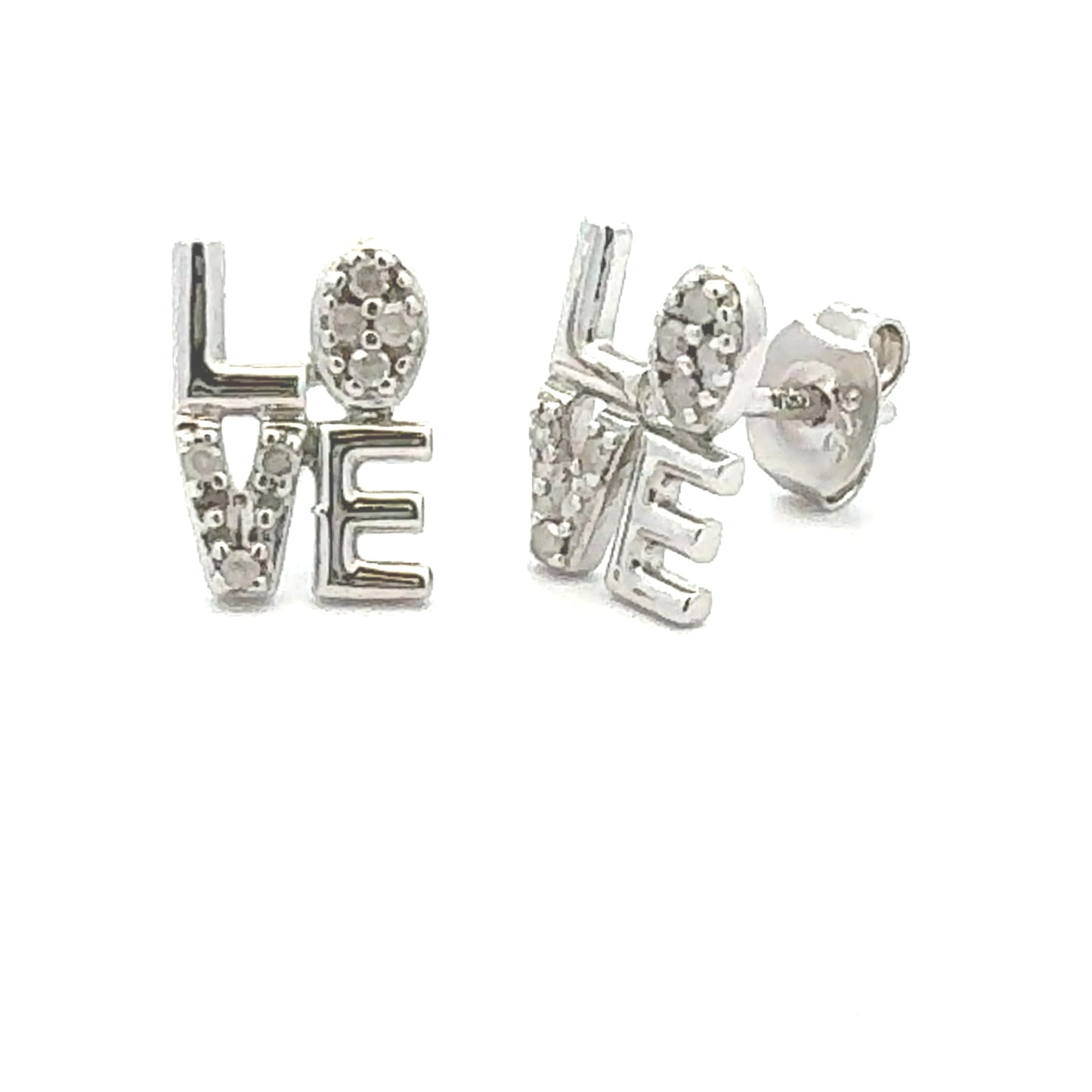 Genuine 0.03ct Diamond Earrings in Sterling Silver
