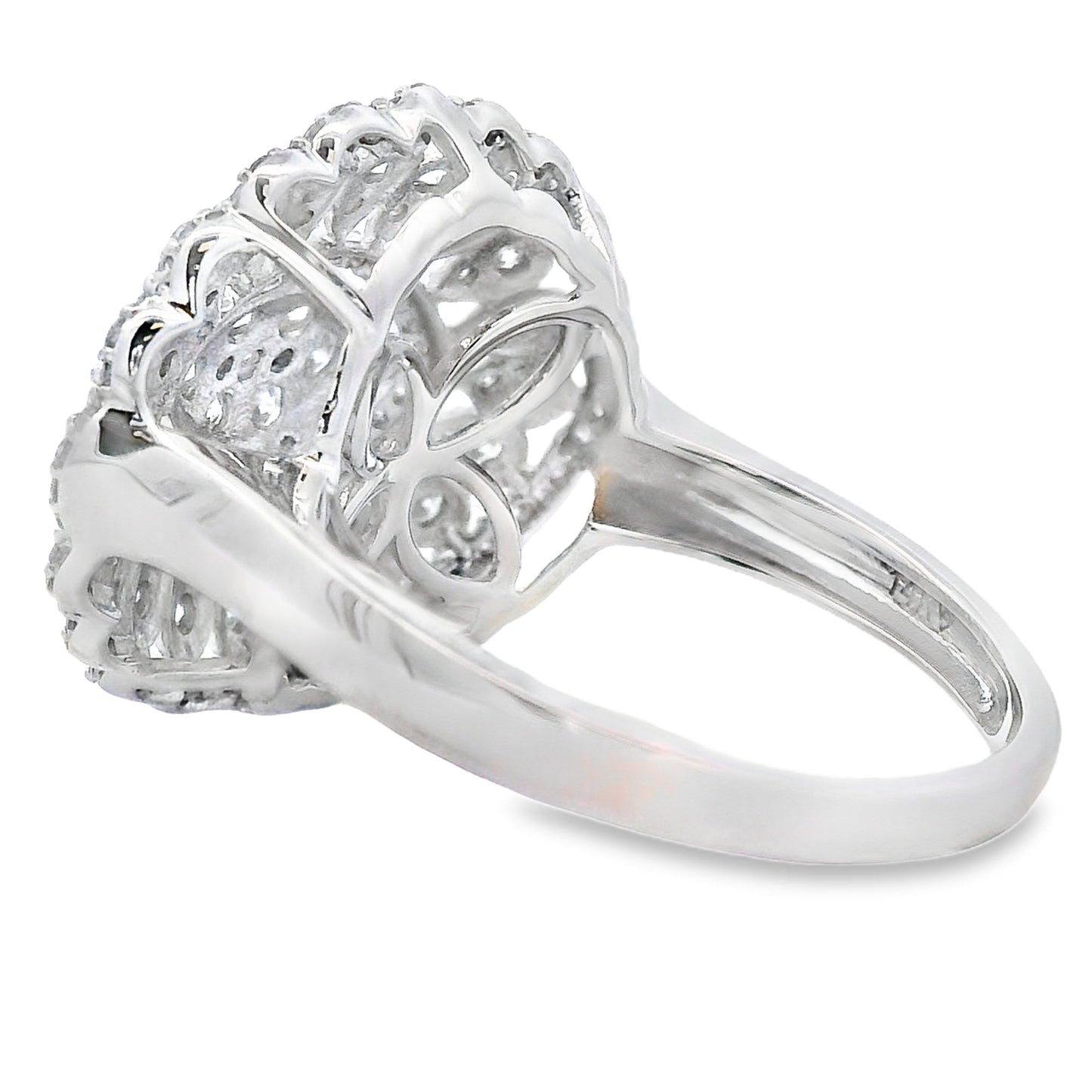 Bague en diamant véritable de 0,85 ct en or blanc 14KT
