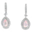 Boucles d'oreilles pendantes en diamant de quartz rose en or blanc 10KT