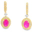 Pendientes Colgantes de Rubí y Diamante de 1.40ct en Oro Amarillo de 10KT