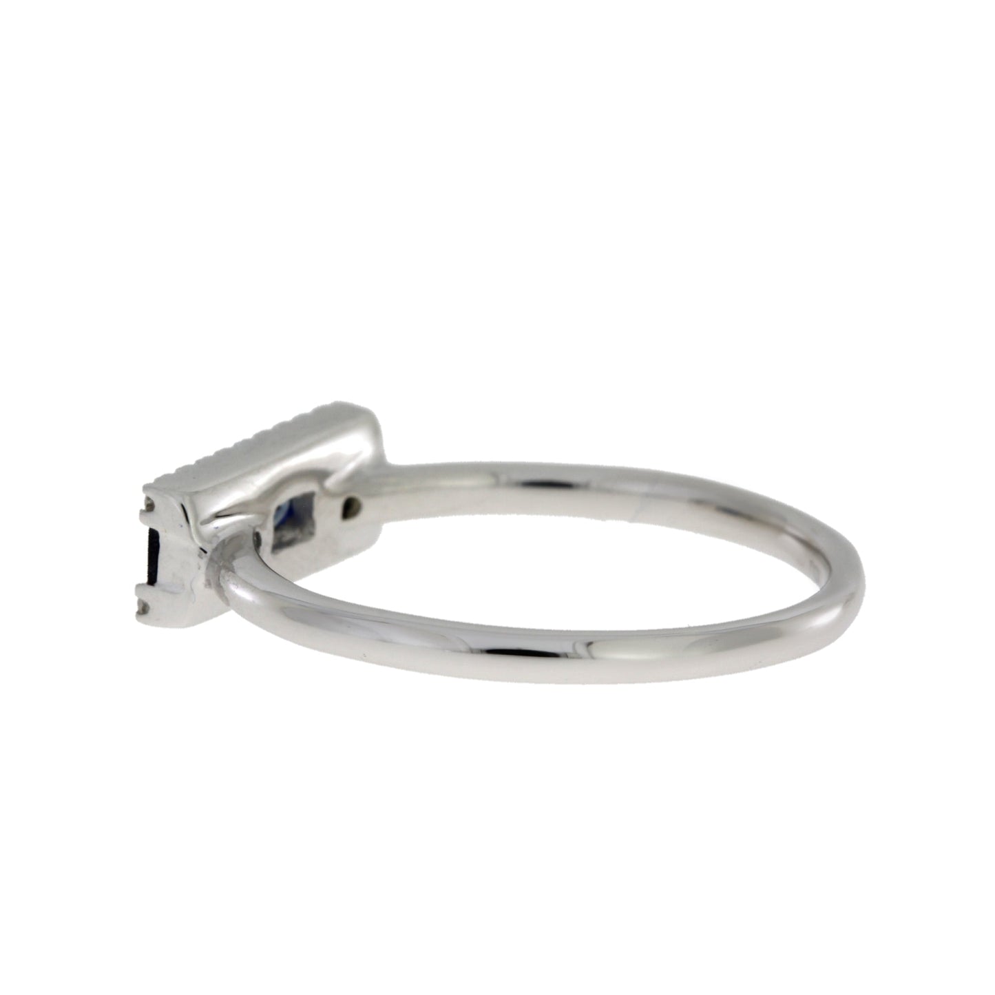 Genuine .63ct Diamond Sapphire Ring in 14KT White Gold