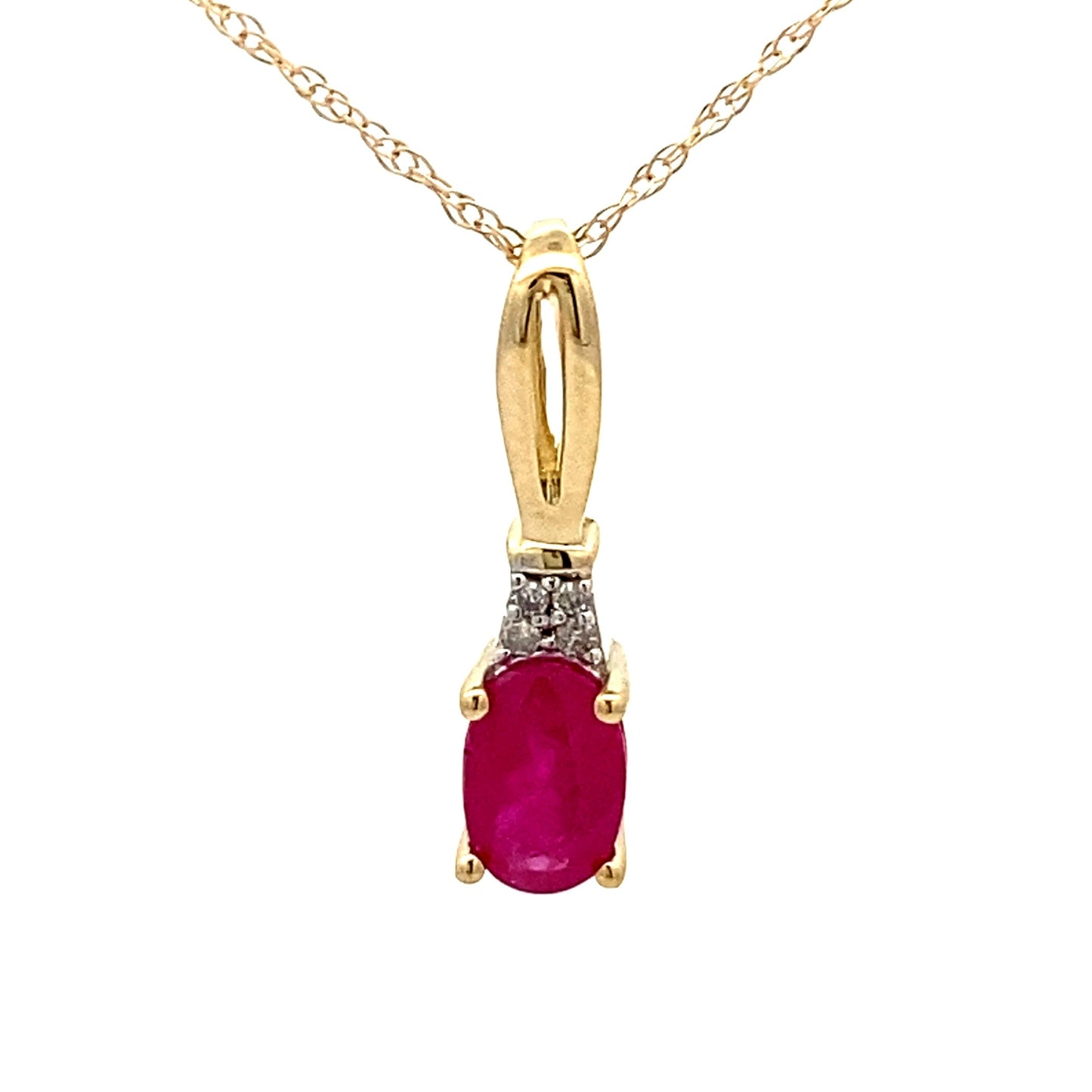 .02ct Ruby Diamond Pendant in 10KT Yellow Gold